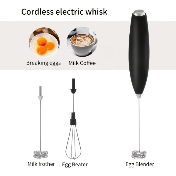 Hf12b17bf4c054e3495deb298c18ad8bbW.jpg Compact 2-in-1 Handheld Milk Frother Egg Whisk Portable Battery-Powered Mini Blender With Stainless Steel Stand for Coffee